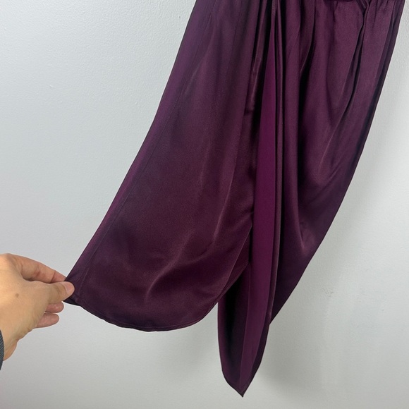 Aidan by Aidan Mattox Purple Asymmetrical Pleated Midi Dress Size 0 - Picture 9 of 15